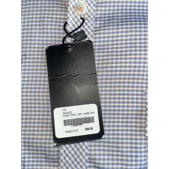 Parc 81 Mens Sz XXL Short Sleeve Button Down Casual Dress Shirt‎  Orange Cagney - Picture 9 of 9